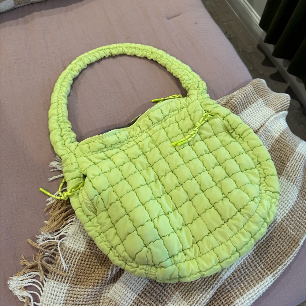 Urban Expressions Lime Quilted Shoulder Bag